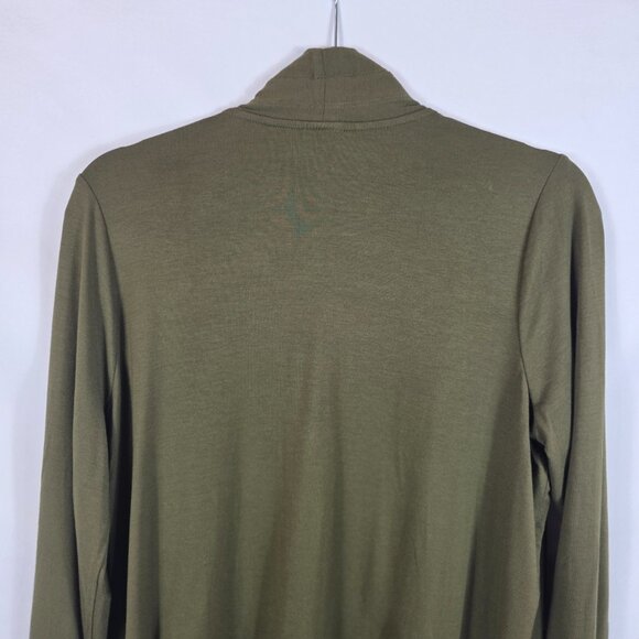 Chico's Olive Green Touch of Cool Knit Open Front Cardigan Women's Size Medium - Picture 11 of 13